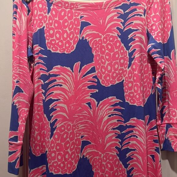 Lily Pulitzer Blue and Pink Pineapple Long Sleeved Dress size small - Picture 3 of 8